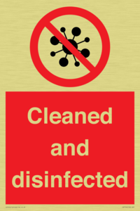 Cleaned and disinfected